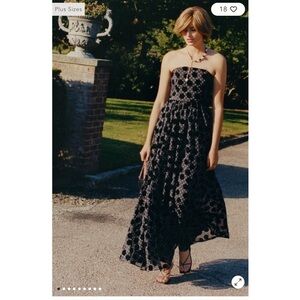 Hutch ANTHROPOLOGIE Chiffon Velvet Polka
(NWOT
dot Maxi Dress 6